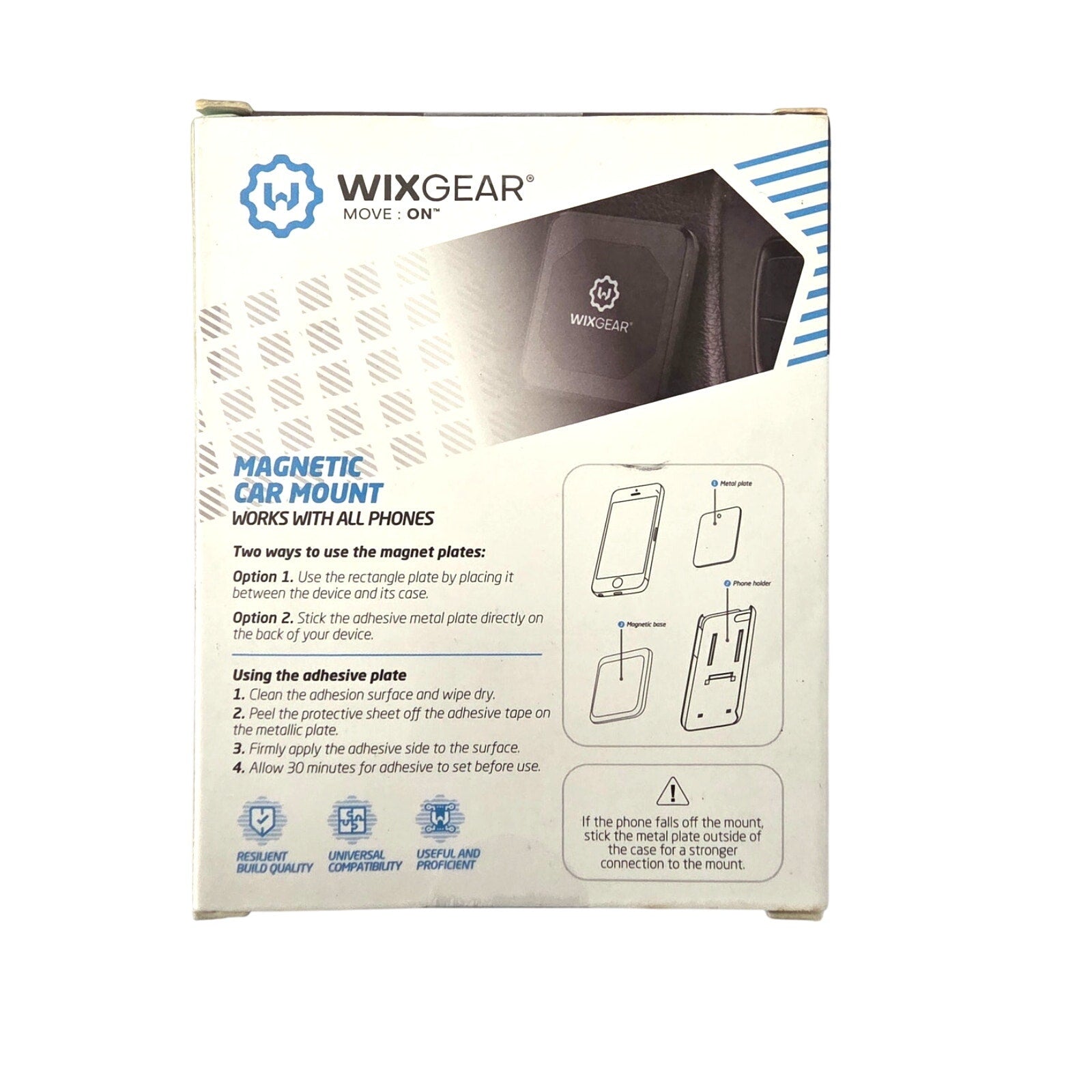 WixGear Magnetic Car Mount – Universal Dashboard Phone Holder, Flat Stick-On